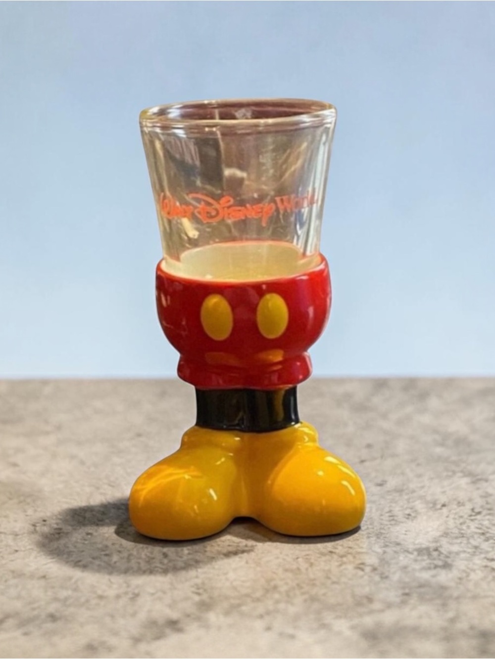 Walt Disney World Mickey Mouse Shot Glass 2 Oz Ceramic Legs & Shorts